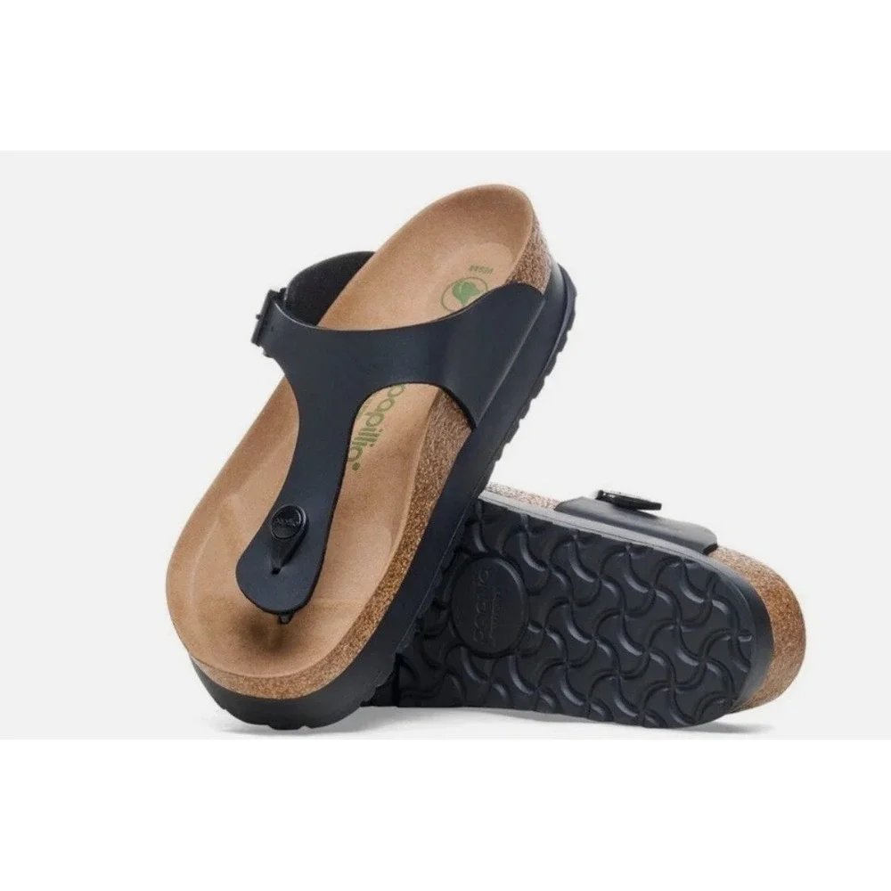 Birkenstock Papillio Gizeh‎ Platform EU 41 Mens 8 Womens 10 Vegan Black Sandals